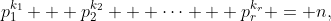 p_1^{k_1} + p_2^{k_2} + \cdots + p_r^{k_r} = n,