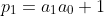 p_1=a_1a_0+1