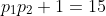p_1p_2+1=15