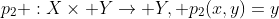 p_2 :X\times Y\rightarrow Y, p_2(x,y)=y