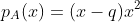 p_A(x)=(x-q)x^2