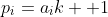 p_i=a_ik +1