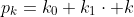 p_k=k_0+k_1\cdot k