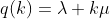 q(k)=\lambda+k\mu