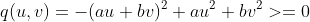 q(u,v)=-(au+bv)^{2}+au^{2}+bv^{2}>=0