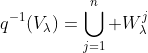 q^{-1}(V_\lambda)=\bigcup_{j=1}^n W_\lambda^j