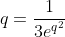 q=\frac1{3e^{q^2}}~\implies~q=\frac13 \cdot e^{-q^2}