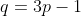 q=3p-1