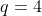 q=4