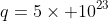 q=5\times 10^{23}