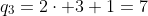 q_3=2\cdot 3+1=7