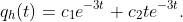 q_h(t)=c_1e^{-3t}+c_2te^{-3t}.
