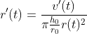 r'(t)=\frac{v'(t)}{\pi\frac{h_0}{r_0}r(t)^2}