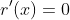 r'(x)=0