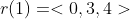 r(1)=<0,3,4>