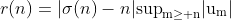 r(n)=|\sigma(n)-n|\rm{sup}_{m\geq n}|u_m|