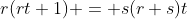 r(rt+1) = s(r+s)t