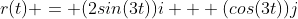 r(t) = (2sin(3t))i + (cos(3t))j