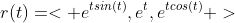 r(t)=< e^{tsin(t)},e^t,e^{tcos(t)} >