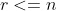 r<=n