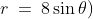 (2)\;\;r\:=\:8\sin\theta)