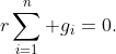 r\sum_{i=1}^n g_i=0.