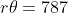 r\theta=787
