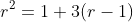 r^{2}=1+3(r-1)