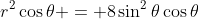 r^2\cos{\theta} = 8\sin^2{\theta}\cos{\theta}