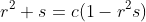 r^2+s=c(1-r^2s)