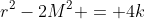 r^2-2M^2 = 4k