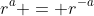 r^a = r^{-a}