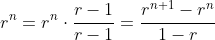 r^n=r^n\cdot\frac{r-1}{r-1}=\frac{r^{n+1}-r^n}{1-r}