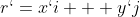 r`=x`i + y`j