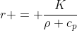 r = \frac{K}{\rho c_p}