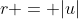r = |u|