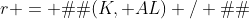 r = ∂F(K, AL) / ∂K