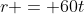 r = 60t