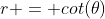 r = cot(\theta)