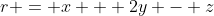r = x + 2y - z