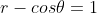 r-cos\theta=1
