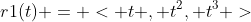 r1(t) = < t , t^2, t^3 >