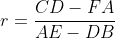 r=\frac{CD-FA}{AE-DB}