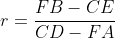 r=\frac{FB-CE}{CD-FA}