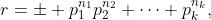r=\pm p_1^{n_1}p_2^{n_2} \cdots p_k^{n_k},