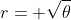 r= \sqrt{\theta}