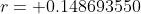 r= 0.148693550