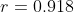 r=0.918