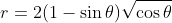 r=2(1-\sin\theta)\sqrt{\cos\theta}