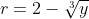 r=2-\sqrt[3]{y}